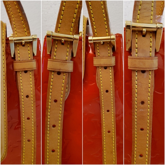 LOUIS VUITTON RED MONOGRAM VERNIS BISCAYNE BAY BAG - Picture 7 of 16